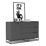 Комод цвета графит с 3-мя ящиками Strict Lines  варинант исполнения - 3 | Loft Concept в Костроме