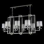 Люстра прямоугольной формы с 8-ю цилиндрическими плафонами из стекла Laurent варинант исполнения - 4 | Loft Concept в Костроме