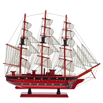 Декоративная модель деревянного красного парусника в подарочной упаковке With The low варинант исполнения - 1 | Loft Concept в Костроме