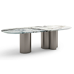 Стол обеденный мраморный с колоннами Marble Column Table варинант исполнения - 3 | Loft Concept в Костроме