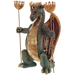 Подсвечник в виде дракона Dragon Candlestick Green Gold варинант исполнения - 3 | Loft Concept в Костроме