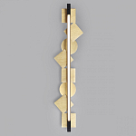 Бра вертикальное черного цвета с золотыми кругами и квадратами Gravyura варинант исполнения - 3 | Loft Concept в Костроме