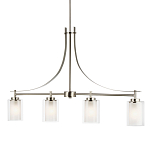 Люстра подвесная цвета никель с четырьмя матовыми стеклянными плафонами в современном стиле Generation Lighting варинант исполнения - 1 | Loft Concept в Костроме