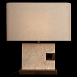Настольная лампа с прямоугольным основанием из натурального камня c тканевым абажуром Lapis Tiburtinus варинант исполнения - 2 | Loft Concept в Костроме