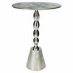 Кофейный столик с рельефной столешницей из металла Aplika Silver варинант исполнения - 1 | Loft Concept в Костроме