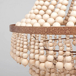 Многоярусная люстра украшенная круглыми деревянными бусами Wooden Beads Chandelier L варинант исполнения - 2 | Loft Concept в Костроме
