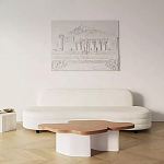 Дизайнерский журнальный стол с фигурной столешницей на белом основании Holarisex варинант исполнения - 2 | Loft Concept в Костроме