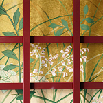 Обои ручная роспись The Plain of Musashi Original colourway on painted Xuan paper with gold ombre варинант исполнения - 2 | Loft Concept в Костроме