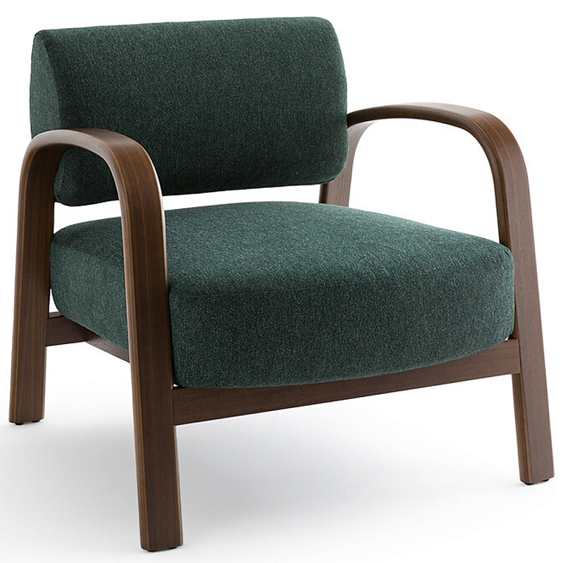 Кресло с каркасом из темного дерева Estay Chair Зеленый Коричневый Кресло с каркасом из темного дерева Estay Chair Зеленый Коричневый в Костроме | Loft Concept