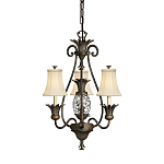 Люстра бронзового цвета с 3-мя кремовыми текстильными абажурами Hinkley варинант исполнения - 1 | Loft Concept в Костроме