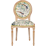 Стул из массива бука бежевый с изображением птиц и цветов Beige Green Chinoiserie Birds Garden Chair варинант исполнения - 1 | Loft Concept в Костроме