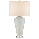 Настольная лампа стеклянная с тканевым абажуром Edges варинант исполнения - 3 | Loft Concept в Костроме