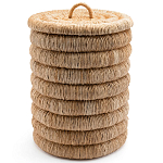 Плетеная корзина с крышкой из плетеного бананового дерева Zuwena Wicker Basket варинант исполнения - 2 | Loft Concept в Костроме