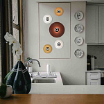 Бра с круглым белым плафоном и черной центральной деталью Natural Harmonie  варинант исполнения - 2 | Loft Concept в Костроме