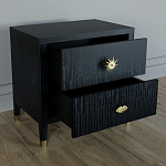 Тумба прикроватная с двумя ящиками Elsa Dreams Black варинант исполнения - 2 | Loft Concept в Костроме