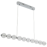 Подвесной линейный светодиодный светильник Crystal Globule Linear Hanging Lamp Chrome варинант исполнения - 2 | Loft Concept в Костроме