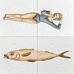 Плитка с узором Рыба Русалка варинант исполнения - 2 | Loft Concept в Костроме