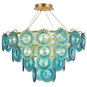 Люстра Blue Glass disk Chandelier