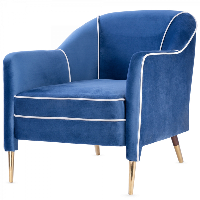 Кресло Gio Ponti Unique Armchair Латунь Синий Коричневый Кресло Gio Ponti Unique Armchair Латунь Синий Коричневый в Костроме | Loft Concept