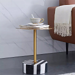 Дизайнерский журнальный стол с круглой столешницей на чёрно-белом основании Muruv варинант исполнения - 1 | Loft Concept в Костроме