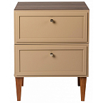 Тумба прикроватная бежевая из массива бука с 2-мя ящиками Wenge Light варинант исполнения - 2 | Loft Concept в Костроме