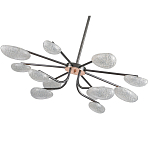 Люстра черного цвета с 12-ю прозрачными плафонами овальной формы Iona chandelier варинант исполнения - 3 | Loft Concept в Костроме