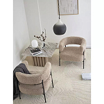 Кресло полукруглое мягкое с буклированной обивкой Armchair with Boucle Upholstery варинант исполнения - 7 | Loft Concept в Костроме