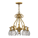 Люстра цвета латунь с 5-ю плафонами из рельефного стекла в форме ананаса Hinkley варинант исполнения - 2 | Loft Concept в Костроме