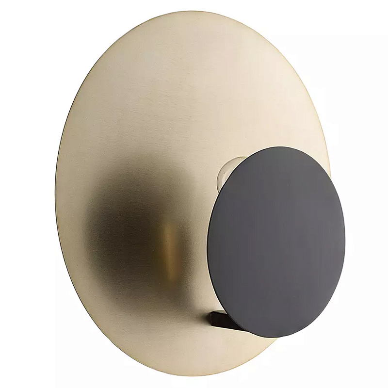 Бра круглое в сочетании золотистого и чёрного цвета Round Sconce Gold and Black Черный Золотой Бра круглое в сочетании золотистого и чёрного цвета Round Sconce Gold and Black Черный Золотой в Костроме | Loft Concept