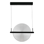Светодиодный подвесной светильник круглой формы с металлическим черным каркасом Marble Glow варинант исполнения - 4 | Loft Concept в Костроме