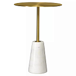 Кофейный столик с круглой столешницей на белом мраморном основании Original Foundation варинант исполнения - 3 | Loft Concept в Костроме