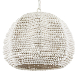 Подвесной светильник в форме купола с декором из круглых деревянных бусин White Wooden Beads Chandelier варинант исполнения - 3 | Loft Concept в Костроме