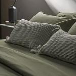 Чехол на подушку мятного цвета с бахромой и объемным узором Ethnic mix варинант исполнения - 6 | Loft Concept в Костроме