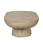 Столик кофейный кремового цвета с овальной столешницей и круглым основанием Cream Dalmen Table варинант исполнения - 3 | Loft Concept в Костроме