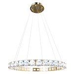 Люстра круглая подвесная с хрустальными элементами на золотом основании Диаметр 79 см Ring Horizontal варинант исполнения - 1 | Loft Concept в Костроме