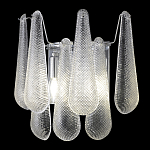 Бра с подвесками из рифленного стекла в форме капель на основании цвета хром Textured Glass варинант исполнения - 3 | Loft Concept в Костроме