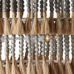 Люстра трехъярусная с декором из круглых деревянных бусин с кисточками Gray Brown Wooden Beads Chandelier варинант исполнения - 1 | Loft Concept в Костроме