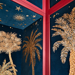 Обои с вышивкой ручной работы Deco Palms Original colourway on velvet варинант исполнения - 2 | Loft Concept в Костроме