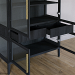 Витрина Primo со стеклянными фасадами и 2 ящиками Черный дуб варинант исполнения - 7 | Loft Concept в Костроме