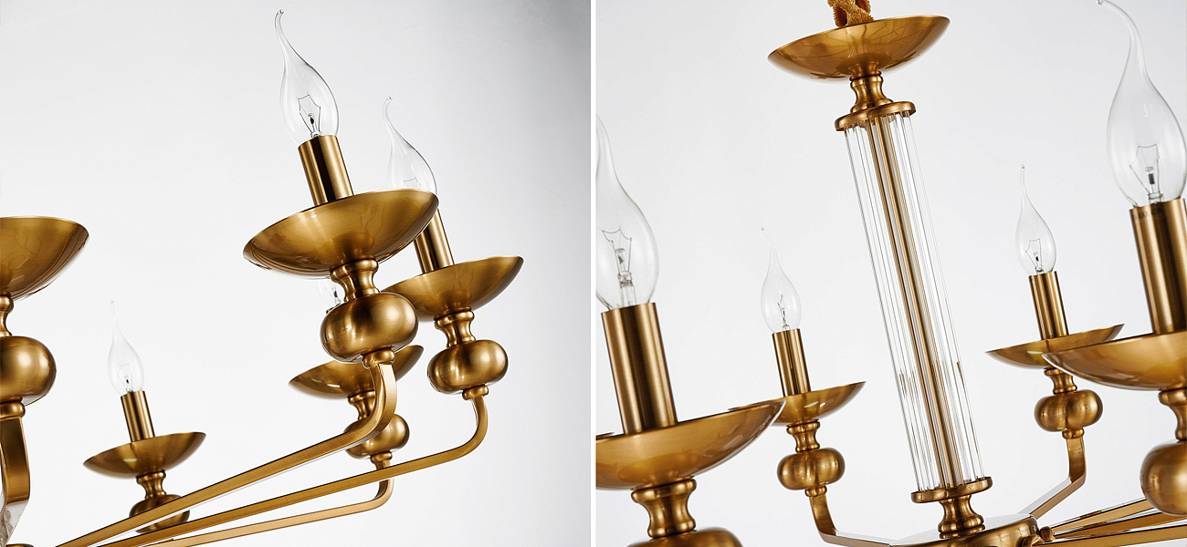Люстра бронзового цвета со стеклянным декором Candelabrum D91 см Люстра бронзового цвета со стеклянным декором Candelabrum D91 см - Loft-Concept в Костроме