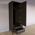 Узкий Шкаф Primo с 2 выдвижными ящиками Темный орех варинант исполнения - 7 | Loft Concept в Костроме