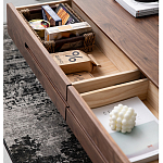 Кофейный стол из массива дерева с выдвижными ящиками Coffee Walnut Table варинант исполнения - 3 | Loft Concept в Костроме