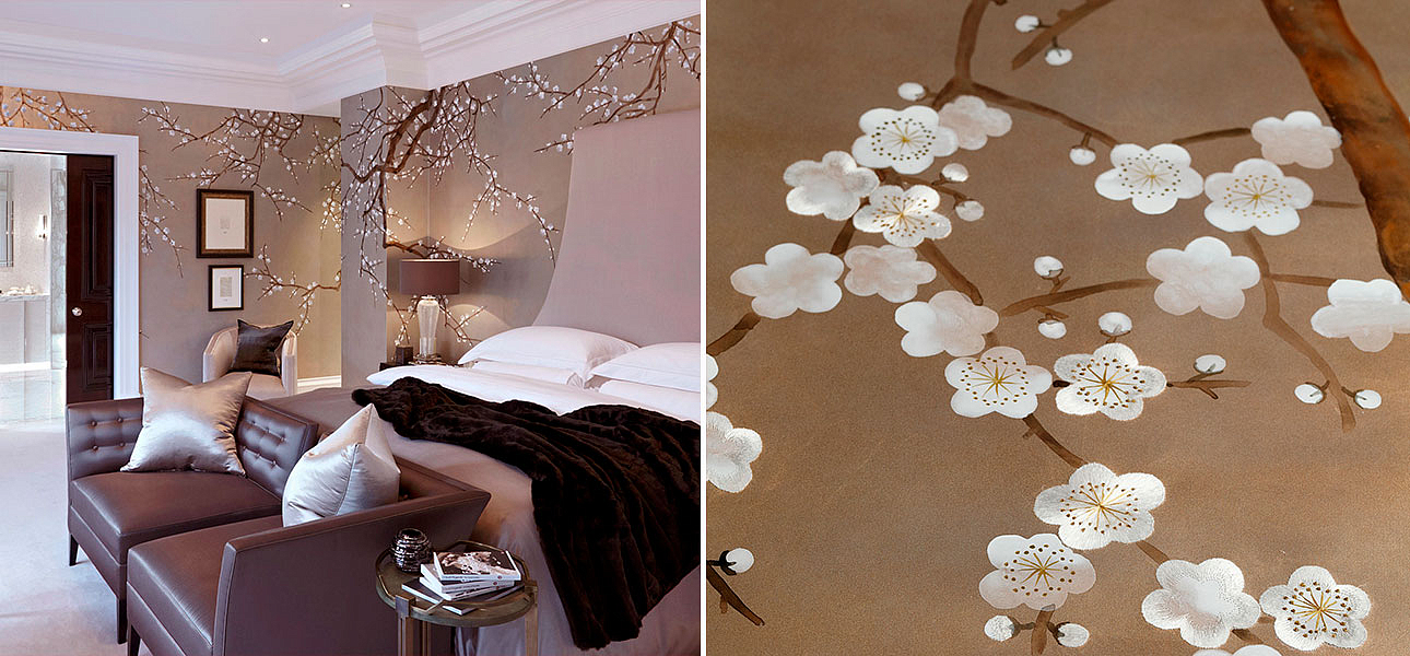 Обои ручная роспись Plum Blossom Colourway SC-231 on Krugerrand gilded paper Обои ручная роспись Plum Blossom Colourway SC-231 on Krugerrand gilded paper - Loft-Concept в Костроме