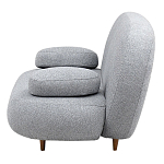 Двухместный диван с мягкой обивкой из ткани серый на деревянных ножках Michael Sofa Grey варинант исполнения - 3 | Loft Concept в Костроме