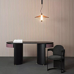 Дизайнерский письменный стол овальной формы с 2-мя выдвижными ящиками по бокам Parsec варинант исполнения - 1 | Loft Concept в Костроме