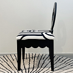 Дизайнерский стул с круглой деревянной спинкой Black and White Clover варинант исполнения - 4 | Loft Concept в Костроме