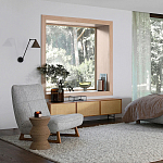 Приставной стол с отделкой из джута Juti D30 см варинант исполнения - 6 | Loft Concept в Костроме