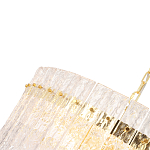 Люстра подвесная круглая с прозрачными рельефными стеклянными вставками и золотым основанием Textured Glass Chandelier варинант исполнения - 4 | Loft Concept в Костроме