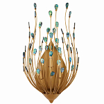 Бра настенное золотое с декором из бирюзовых элементов Peacock Tail варинант исполнения - 3 | Loft Concept в Костроме