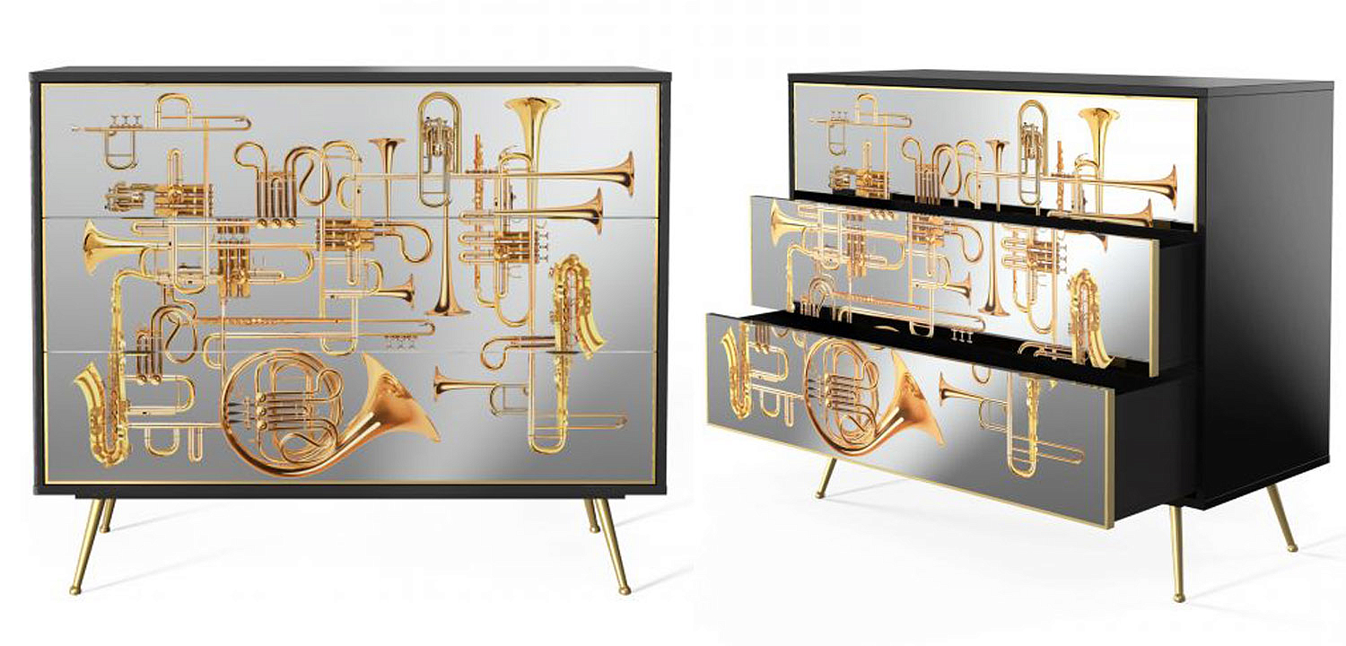 Комод Seletti Chest of Three Drawers Trumpets Комод Seletti Chest of Three Drawers Trumpets - Loft-Concept в Костроме